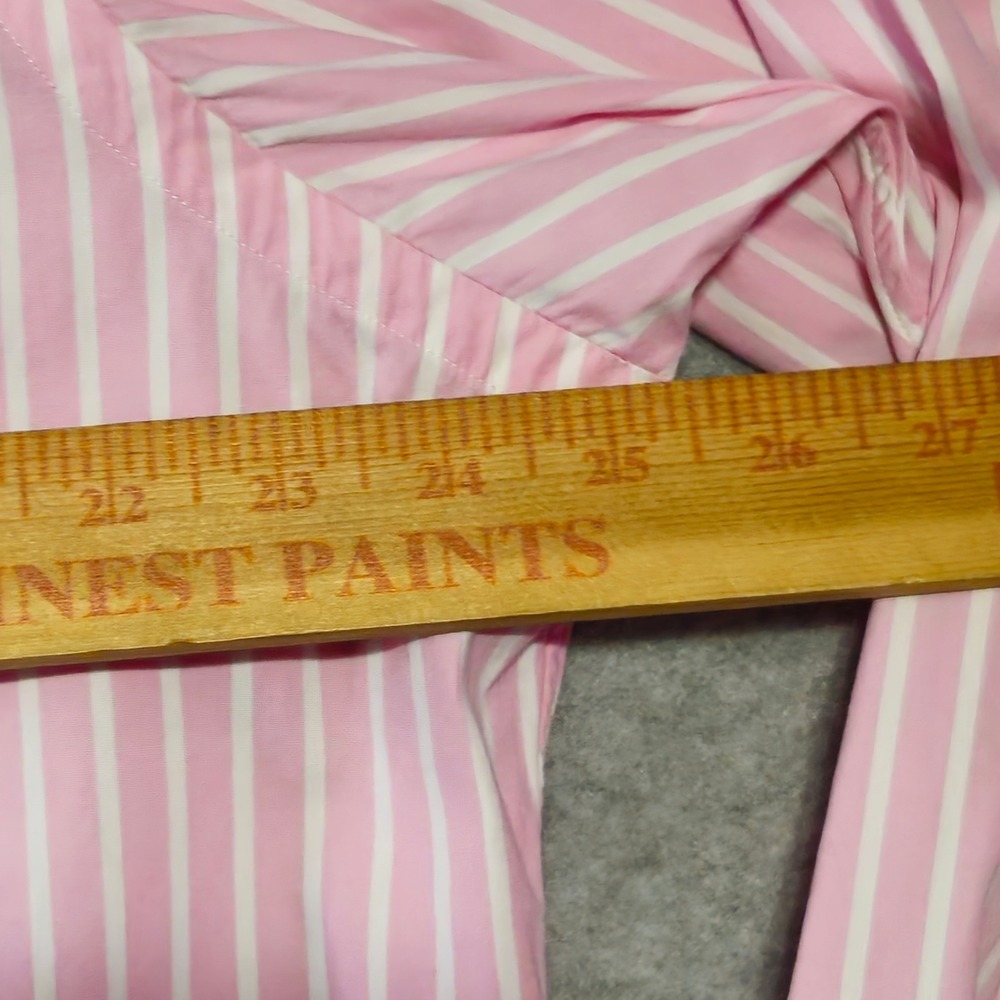 Ralph Lauren Button Down Shirt Men 17 XL Pink White Striped Classic Fit Cotton - Picture 4 of 6